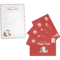Lettres au Père Noël avec enveloppes et autocollants