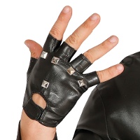 Gants noirs punk de 13,5 cm - 1 paire
