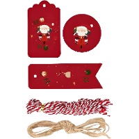 Étiquettes cadeaux de Noël avec le Père Noël - 25 pièces