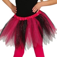 Jupe en tulle combinée deux couleurs enfant avec paillettes - 30 cm