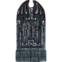 Pierre tombale sanglante avec chauve-souris 42 x 21 cm