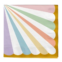 Serviettes de Gâteau avec bordure dorée de 16,5 x 16,5 cm - 20 unités