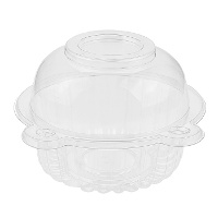 Capsule pour cupcake en plastique avec couvercle, 11 x 8,5 x 7,5 cm - 100 unités