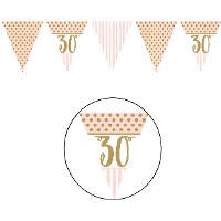 Guirlande de fanions Pink Chic anniversaire - 3,70 m