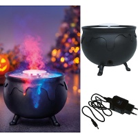 Chaudron fumant avec lumière LED - 14 x 11 cm