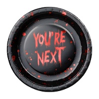 Assiettes ensanglantées Halloween 23 cm - 6 unités