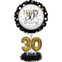 Centre de table de ballons pour un anniversaire doré
