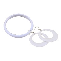 Ensemble de bracelet et boucles d'oreilles flamencos pour enfants en plastique - 3 pièces