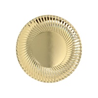 Assiettes en carton métallisé de 24 cm - 8 unités