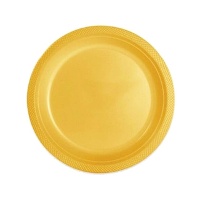 Assiettes en plastique de 22 cm de couleur - 12 unités