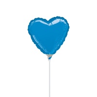 Ballon gonflable avec mini canne en forme de coeur 10 cm - Anagramme - 1 unité