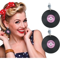 Boucles d'oreilles disque vinyle de 5 cm - 1 paire
