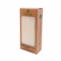 Pailles en papier biodégradables de 19,5 cm - 100 unités
