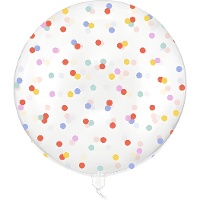 Ballon Orbz transparent à pois multicolores de 60 cm