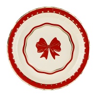 Assiettes 18 cm «Noeud de Noël» - 6 unités