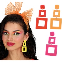 Boucles d'oreilles néon assorties années 80 - 1 paire