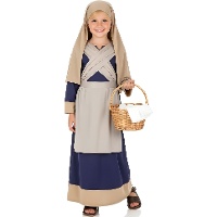 Déguisement d'hébreu bleu et marron pour fille