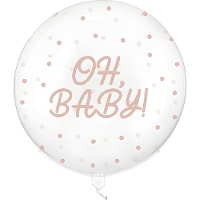 Ballon Orbz transparent à pois Oh Baby de 60 cm