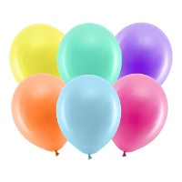 Ballons en latex de 26 cm pastel biodégradables - PartyDeco - 10 unités