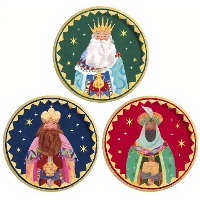 Assiettes 23 cm des Rois Mages vintage - 6 unités