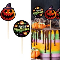 Pièces pour cupcakes Happy Halloween de 6 cm - 12 unités