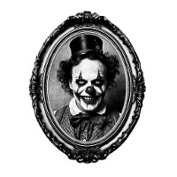 Décoration adhésive murale avec image de clown de 30 x 23 cm