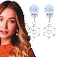 Boucles d'oreilles flocon de neige blanc - 1 paire