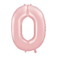 Ballon chiffre 0 rose 86 cm - PartyDeco - 1 unité