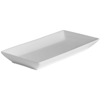 Plat profond rectangulaire en porcelaine 36 x 15,5 cm - Vessia - 4 unités