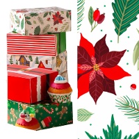 Boîte à friandises de Noël, fleur de Pâque, 18 x 13,5 x 7,5 cm - Decora