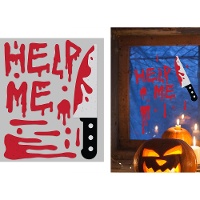 Décoration adhésive en gel pour fenêtre 'Help Me'