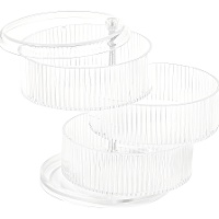Organisateur de maquillage rotatif 3 niveaux 11,5 x 11,5 x 14 cm