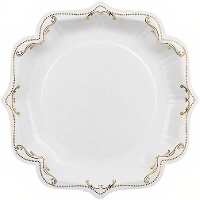 Assiettes blanches à décoration dorée Ø 26 cm - lot de 6