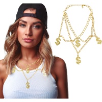 Collier 4 signes dollar style gangster