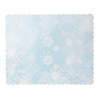 Base pour tarte de 30 x 25 x 0,3 cm motif flocon de neige