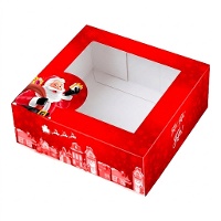 Boîte de 20 x 20 x 7,5 cm pour gâteau décoré avec le Père Noël