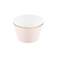 Emballages pour cupcakes avec bord doré - 6 unités