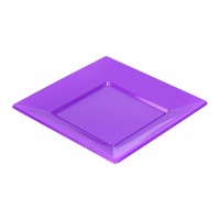 Assiettes carrées en plastique de 17 cm - 4 unités