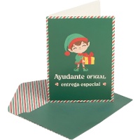 Carte de voeux avec lutin, modèles assortis - 1 unité