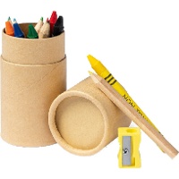 Crayons et cires de couleurs avec taille-crayon - 13 pièces