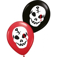 Ballons en latex à tête de mort sanglante - 6 unités