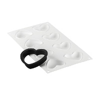 Set Mini Tarte Petit Amour en silicone 17,5 x 30 cm - Silikomart - 8 cavités