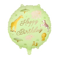 Ballon « Happy Birthday » Safari mix 35 cm