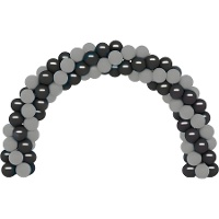 Guirlande et arc de ballons noirs et argentés de 2,5 m - 217 pièces